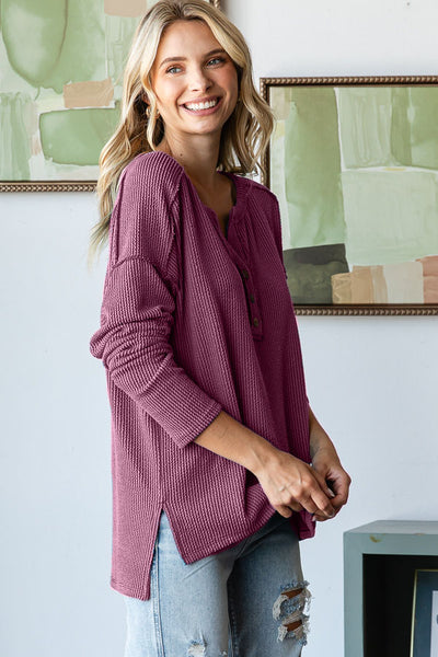 Slouchy Button Front Top