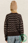 Wavy Multi Color Brown Sweater