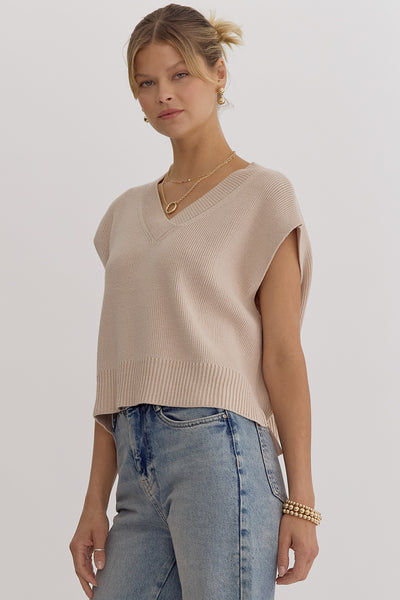 Ecru Sleeveless Sweater