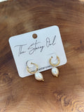 Gold Dipped Pearl Drop Earrings