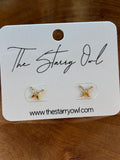 Rhinstone Butterfly Studs 18k Dipped - Gold or Silver