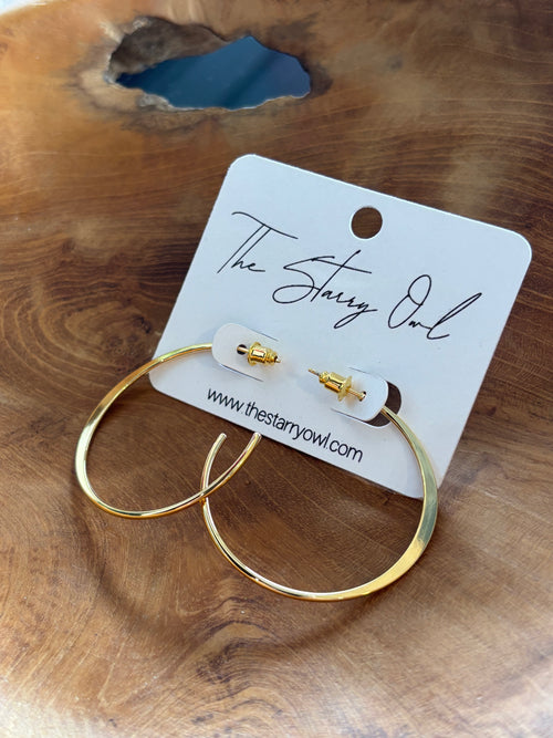 Open Hoop Earrings - Gold Dipped