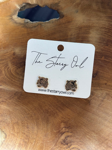 Tiger Studs in Gold and Silver