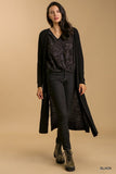 Lightweight Ribbed Duster Black