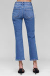 Medium Wash Straight Leg Cropped Jeans