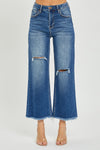 Frayed Hem Wide Leg Jeans