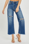 Frayed Hem Wide Leg Jeans