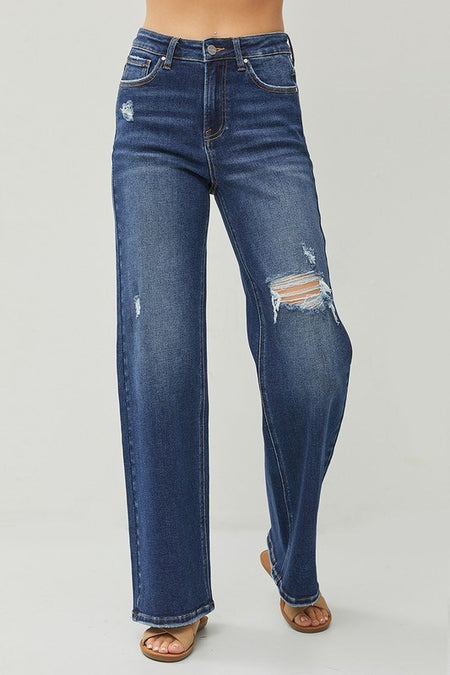 Medium Wash Straight Leg Cropped Jeans