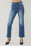 High Rise Straight Ankle Jeans