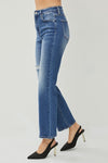 High Rise Straight Ankle Jeans