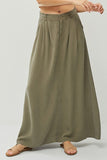 Full Length Maxi Skirt with Pockets - Army Green or Black