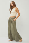 Full Length Maxi Skirt with Pockets - Army Green or Black