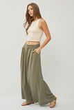 Full Length Maxi Skirt with Pockets - Army Green or Black