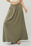 Full Length Maxi Skirt with Pockets - Army Green or Black