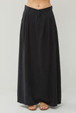 Full Length Maxi Skirt with Pockets - Army Green or Black