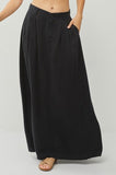 Full Length Maxi Skirt with Pockets - Army Green or Black