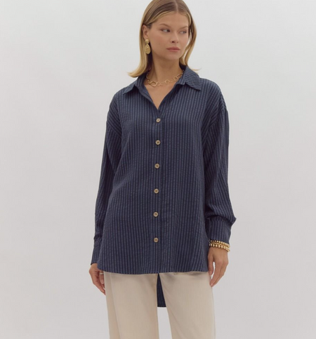 Slouchy Button Front Top