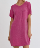 Ribbed T-Shirt Dress- MULTIPLE COLORS