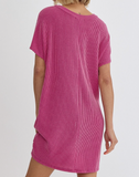 Ribbed T-Shirt Dress- MULTIPLE COLORS