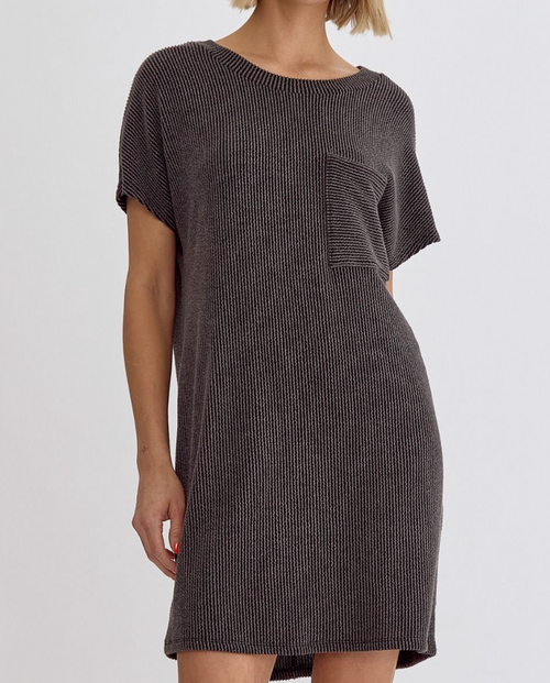 Ribbed T-Shirt Dress- MULTIPLE COLORS