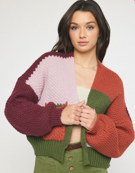 Mock Neck Magenta Sweater