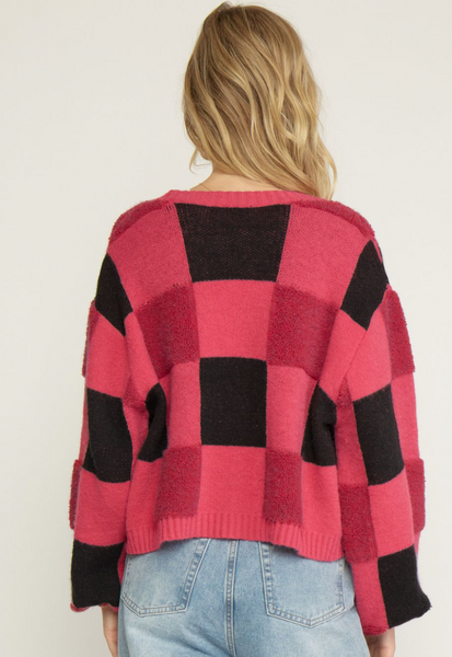 Pink Patchwork Cardi