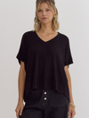 Super Soft Knit V-Neck Tee