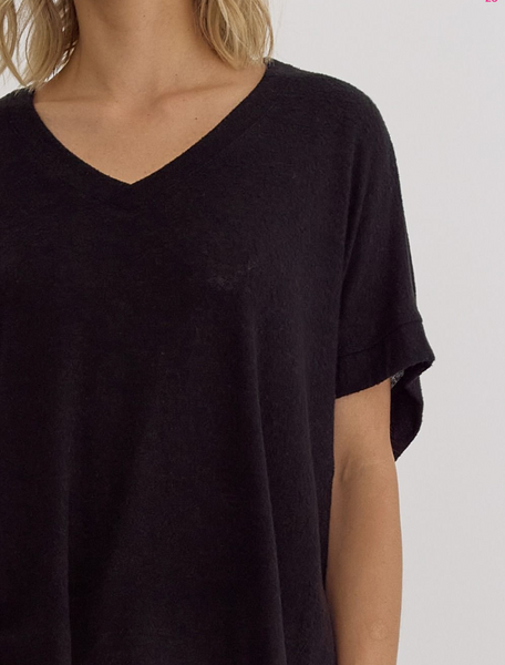 Super Soft Knit V-Neck Tee