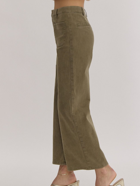 Olive Front Pocket Pants