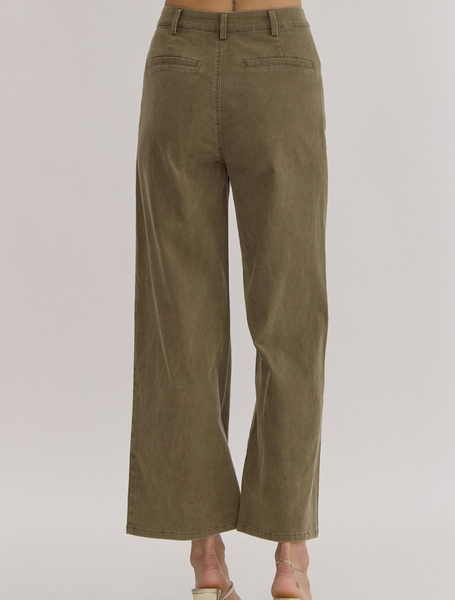 Olive Front Pocket Pants