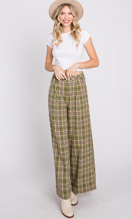 Cotton Stretch Twill Wide Leg