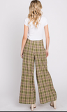 Vintage Plaid Wide Leg Trouser