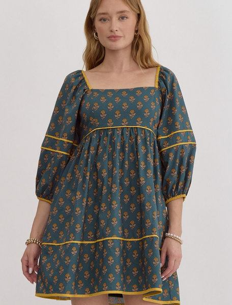 Cottagecore Square Neck Dress