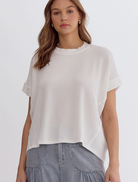 Slouchy Button Front Top