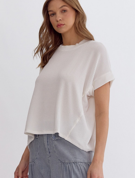 Ribbed Box Cut Slouchy Top