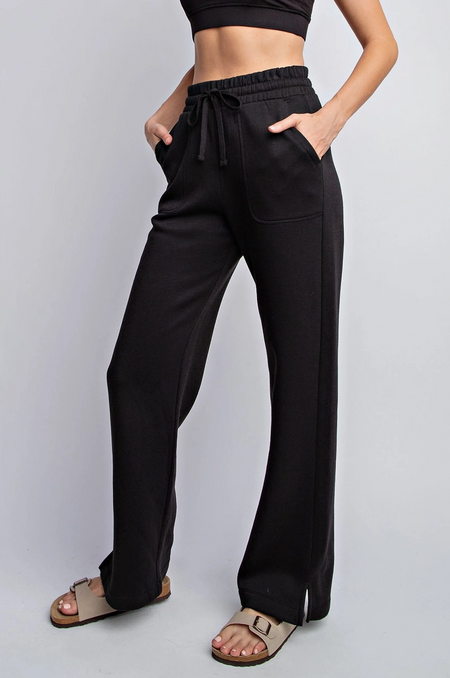 Cotton Stretch Twill Wide Leg