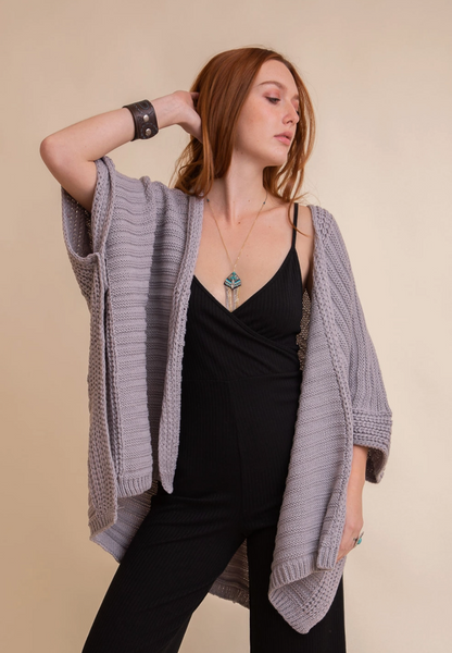 Slouchy Rib Knit Cardigan