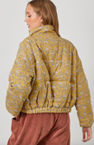 Mustard Floral Puff Jacket