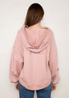 Blush Pink Hoodie With Zipper Detail