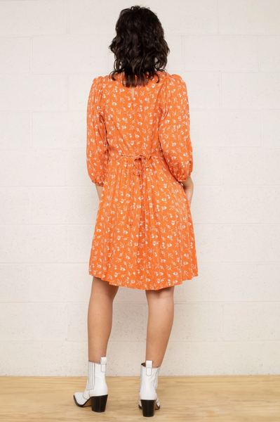 Dreamy Orange Floral Dress