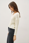 Cropped V-Neck Sweater