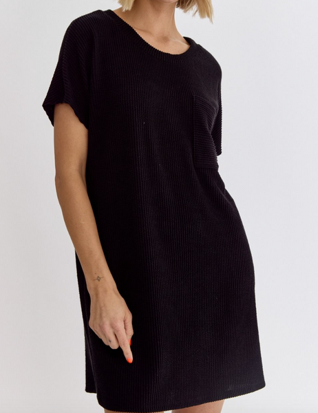 Ribbed T-Shirt Dress- MULTIPLE COLORS