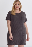 Ribbed T-Shirt Dress- MULTIPLE COLORS