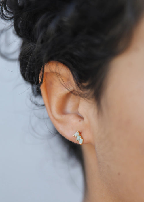 Amazonite Trio - 18k Plated Earrings