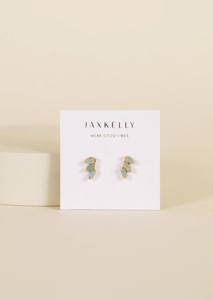 Amazonite Trio - 18k Plated Earrings