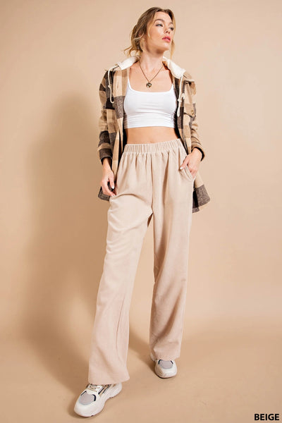 Soft Corduroy Wide Leg Pants