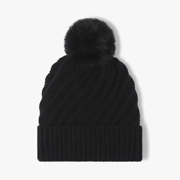 Ribbed Knit Beanie with Pom - 4 Colors Available