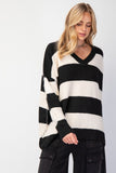 Oversized Black and White Striped Sweater