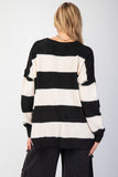 Oversized Black and White Striped Sweater