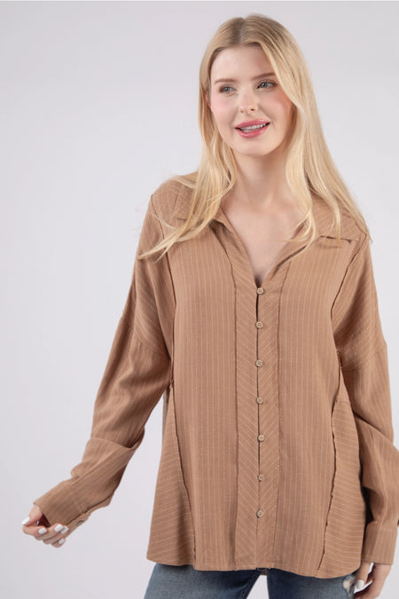 Slouchy Button Front Top